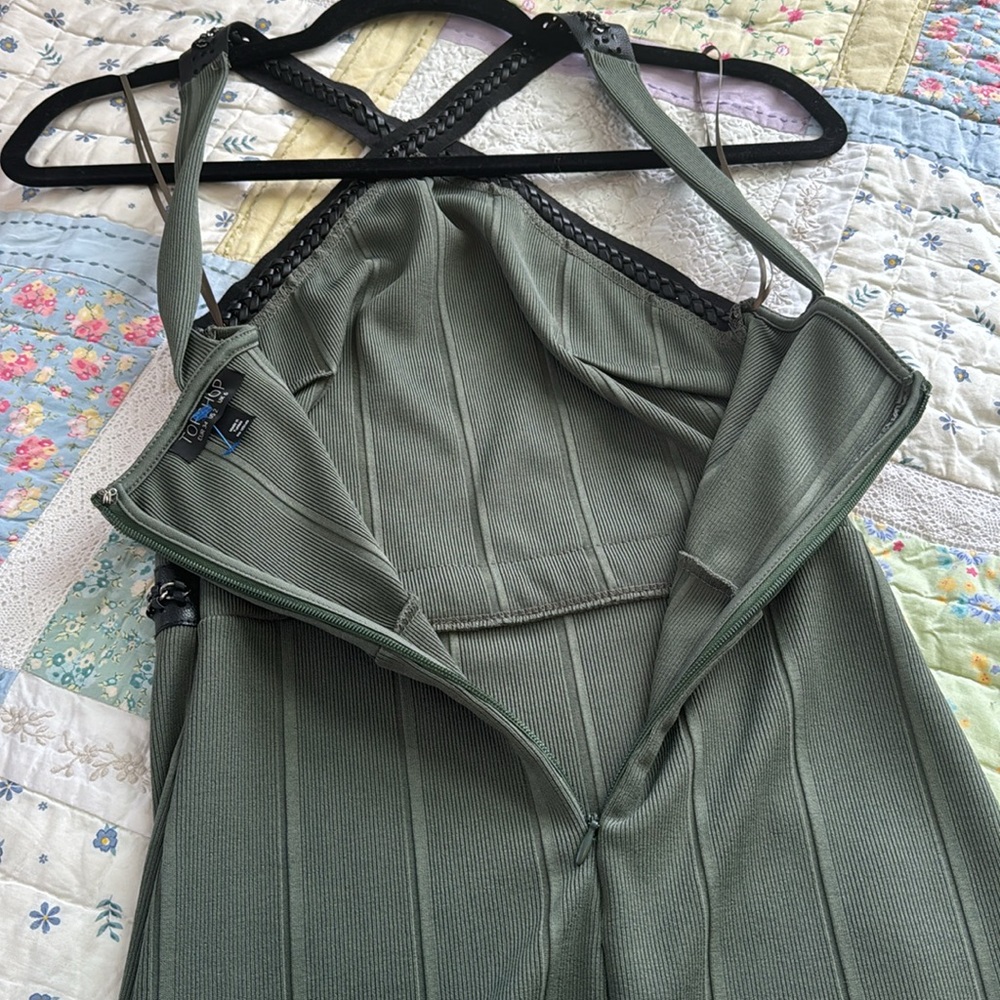 Topshop green leather chain embellished dress - Picture 9 of 12